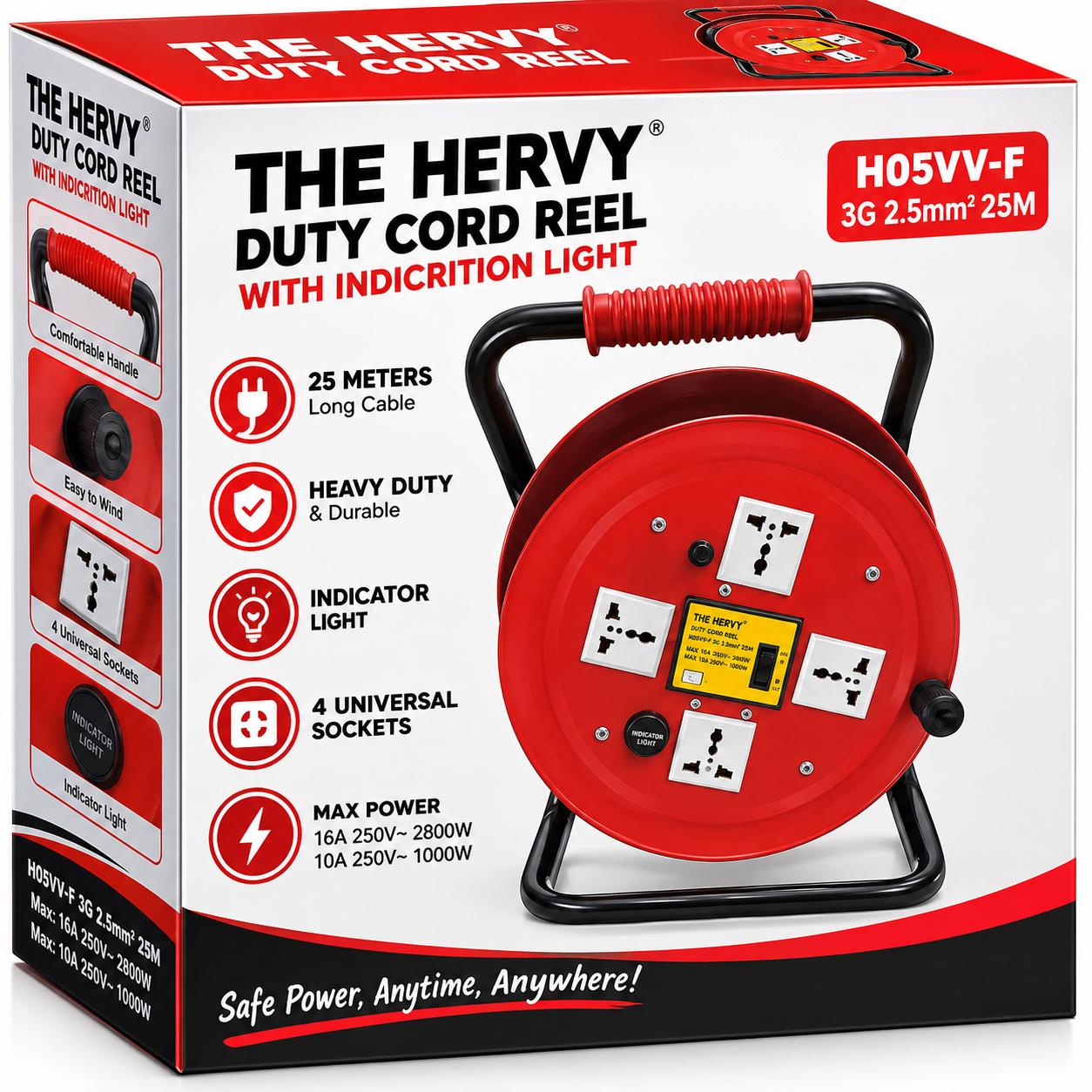 Hervy duty cord reel (25 meters)s