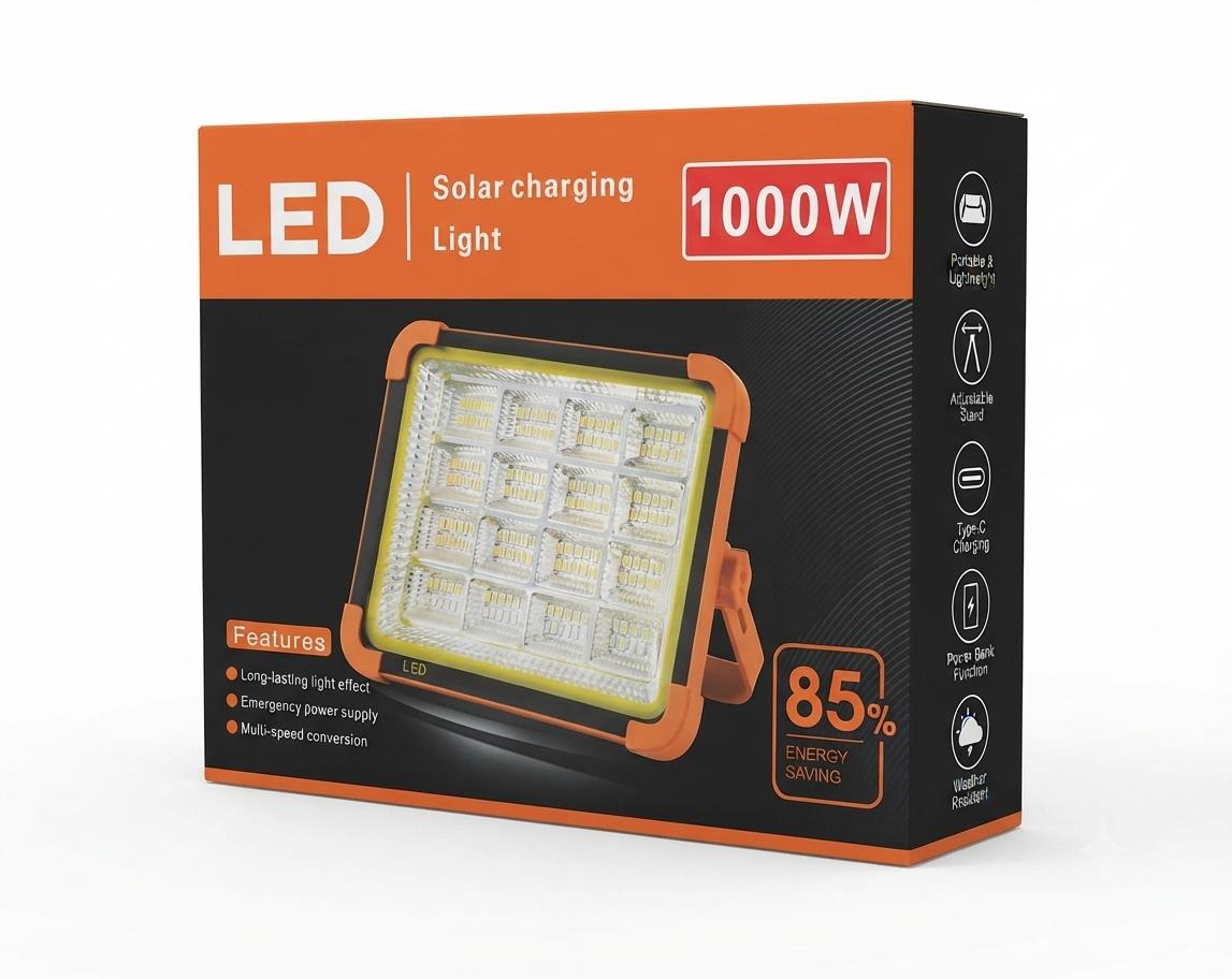 ☀️ 1000w solar rechargeable led light
