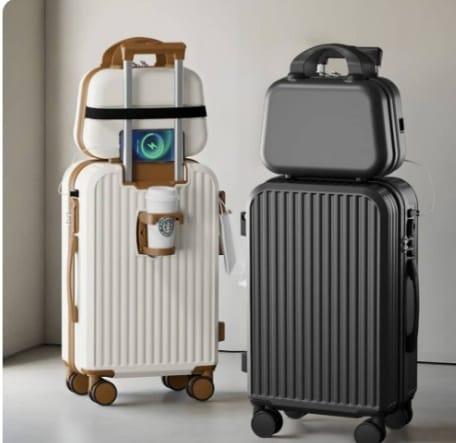 Hard-shell rolling suitcase 2in 1