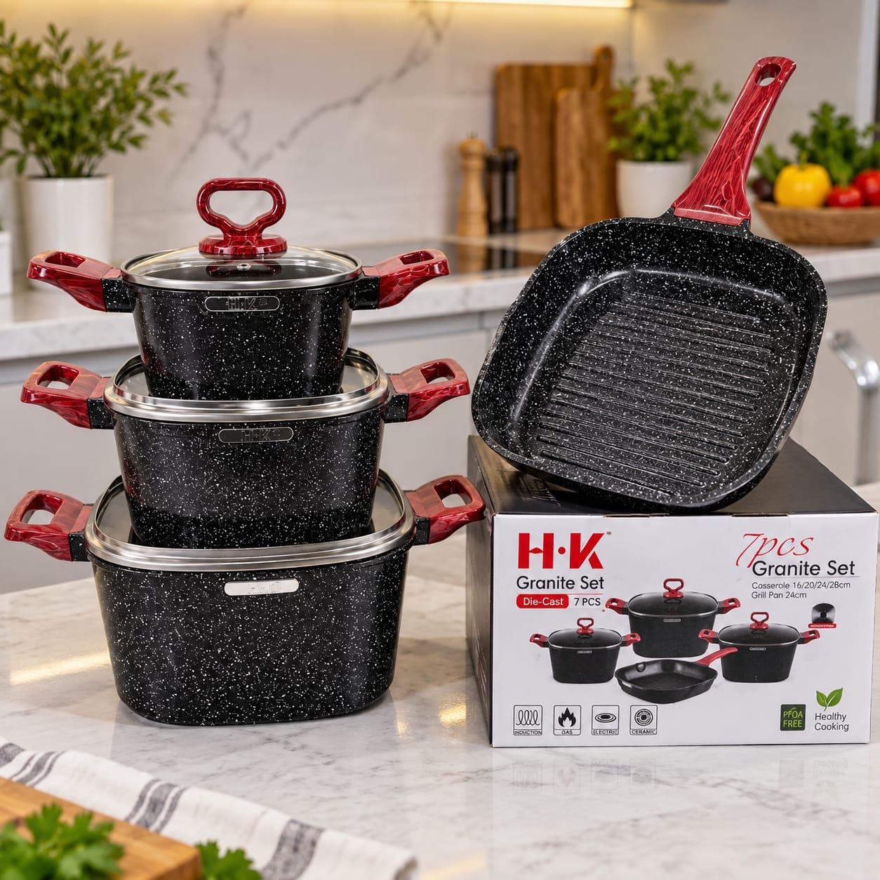 7-piece hk granite cookware set
