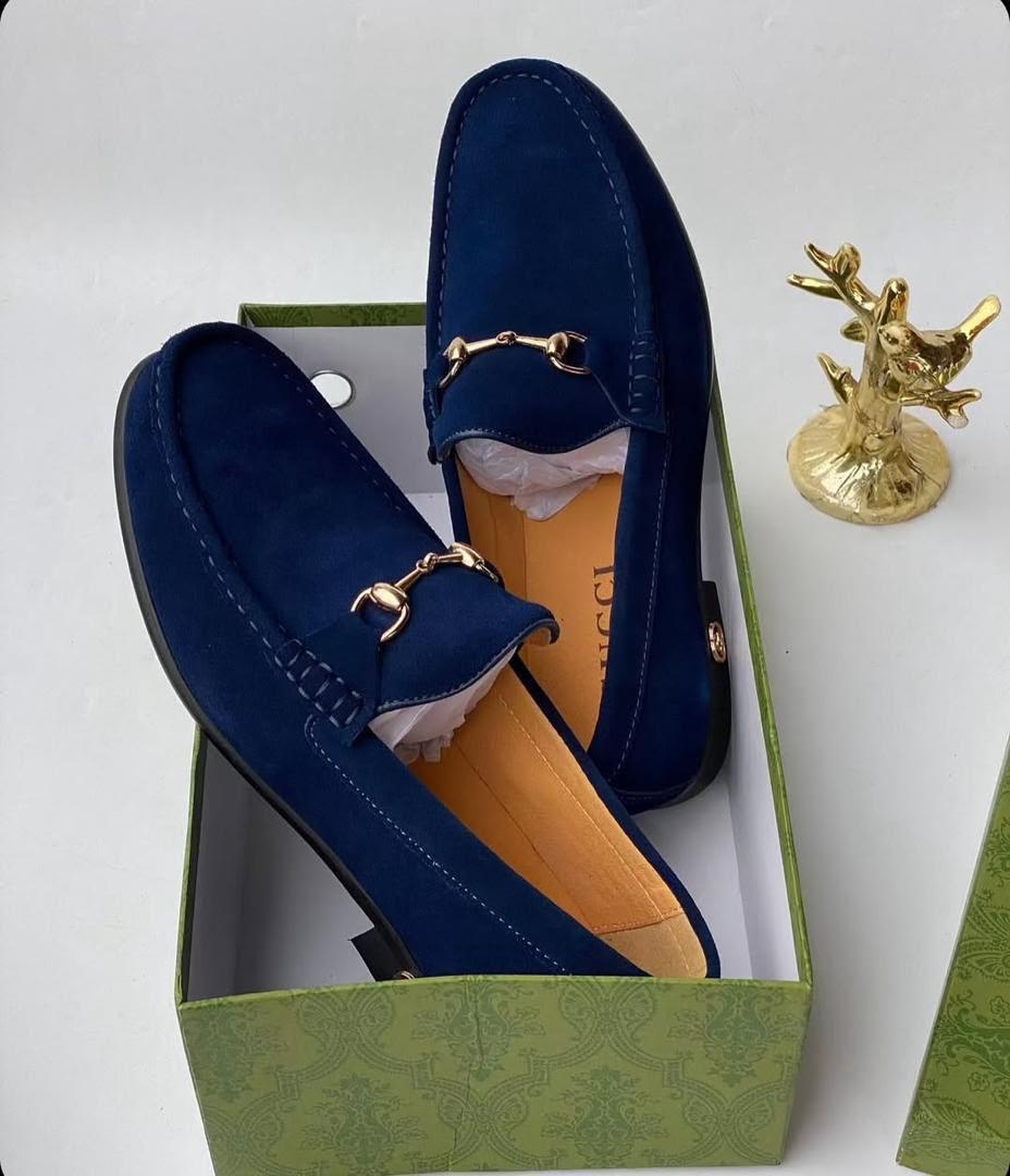 *gucci suede loafers (blue )
