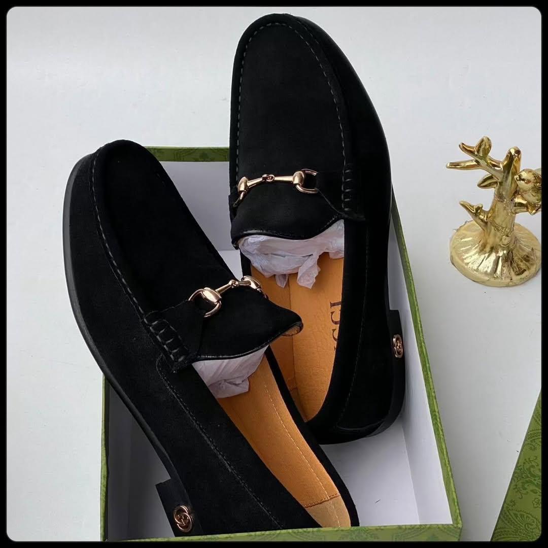 *gucci suede loafers