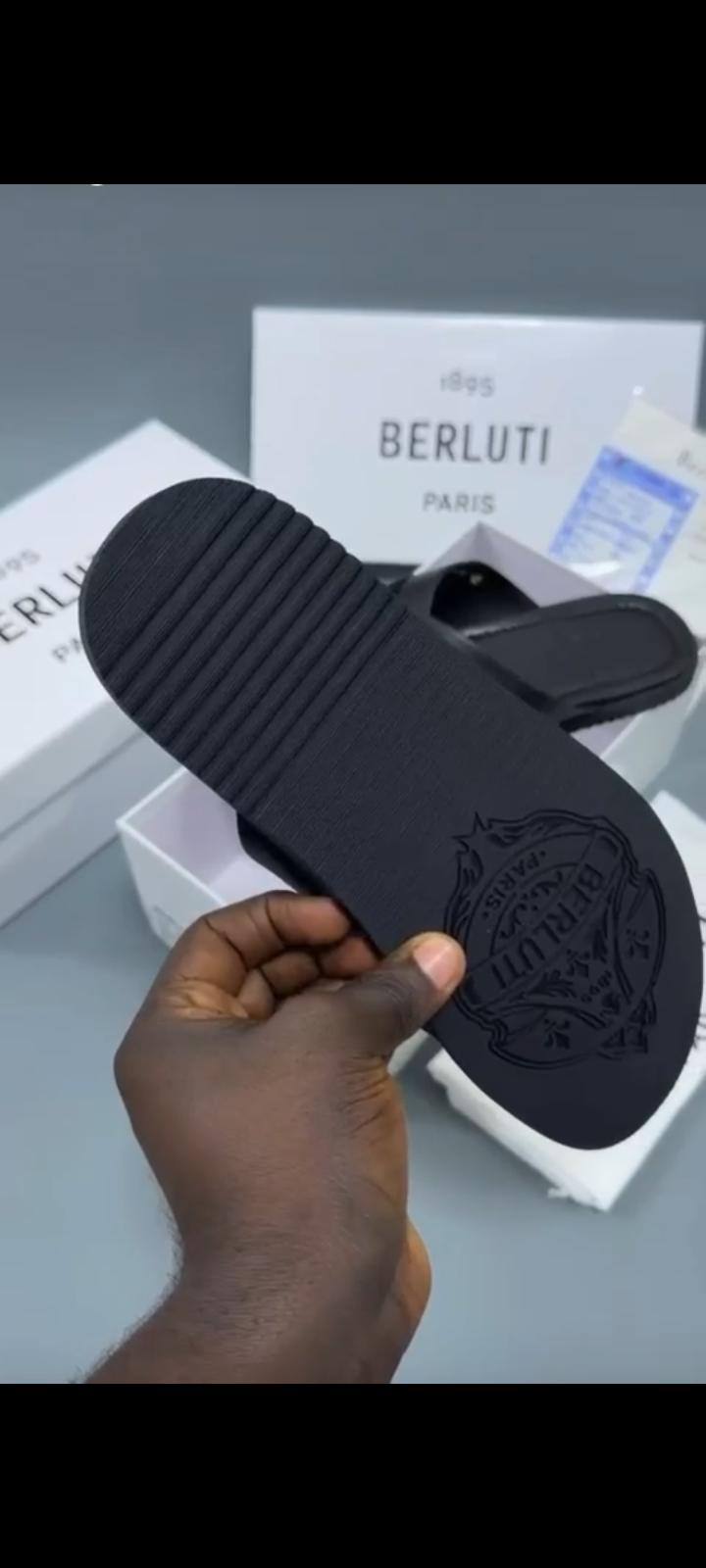 Original leather berluti slippers for men