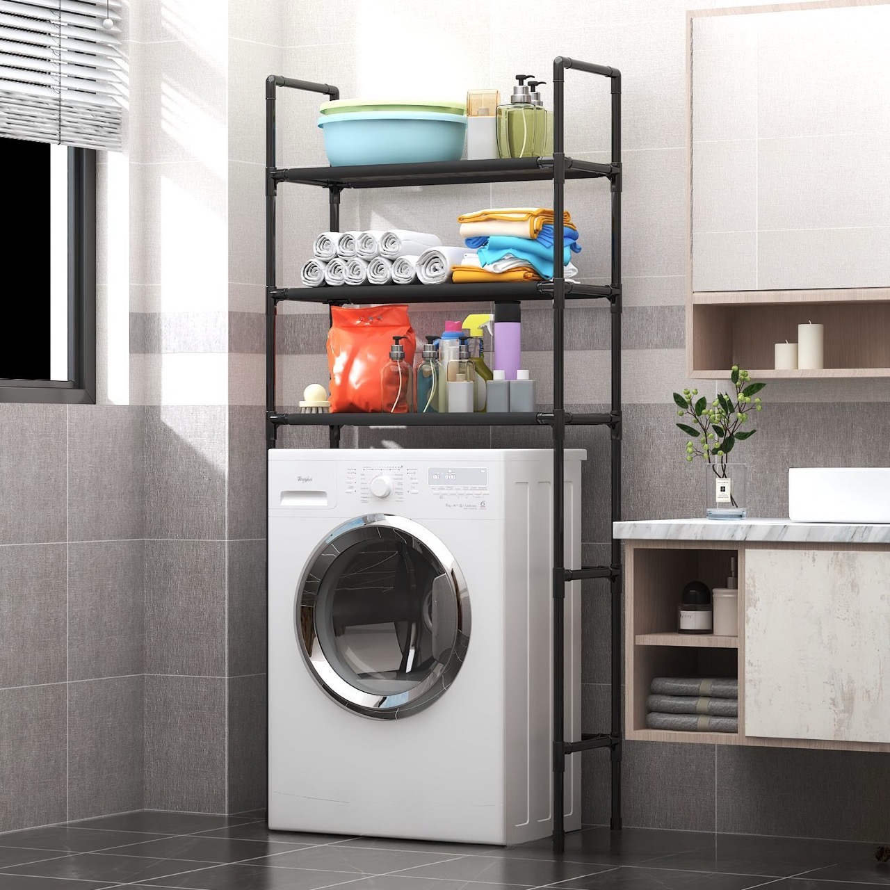 Washing machine & bathroom organizer