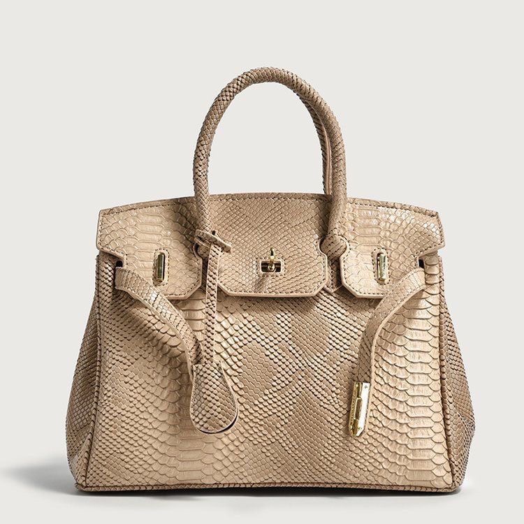 Luxury croc-embossed birkin hand bag