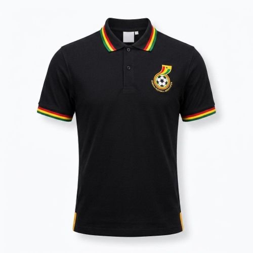 Football jerseys ghana national team polo - black