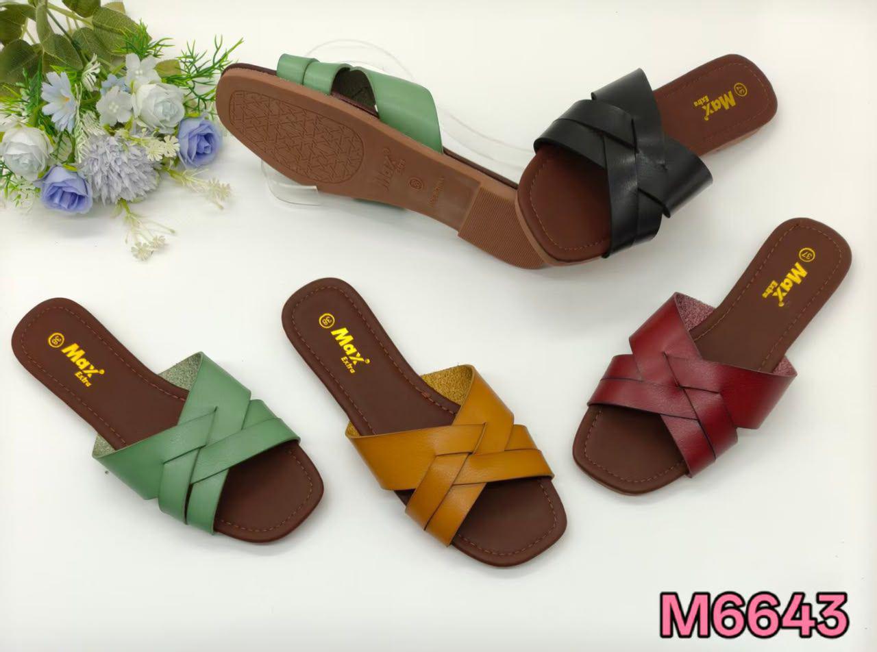 Female leather slippers