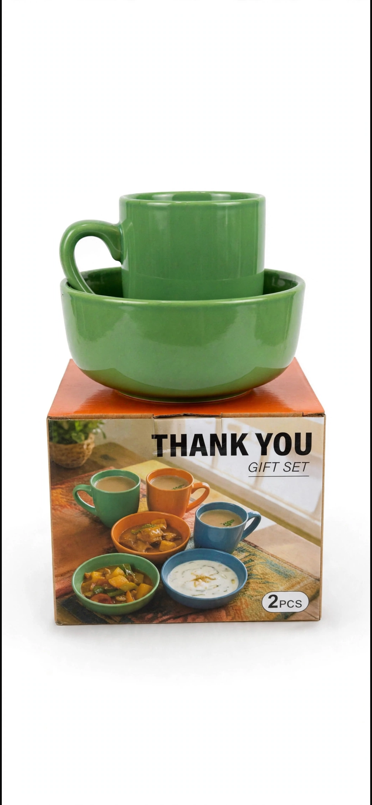 Thankyou ceramic mug and soup bowl