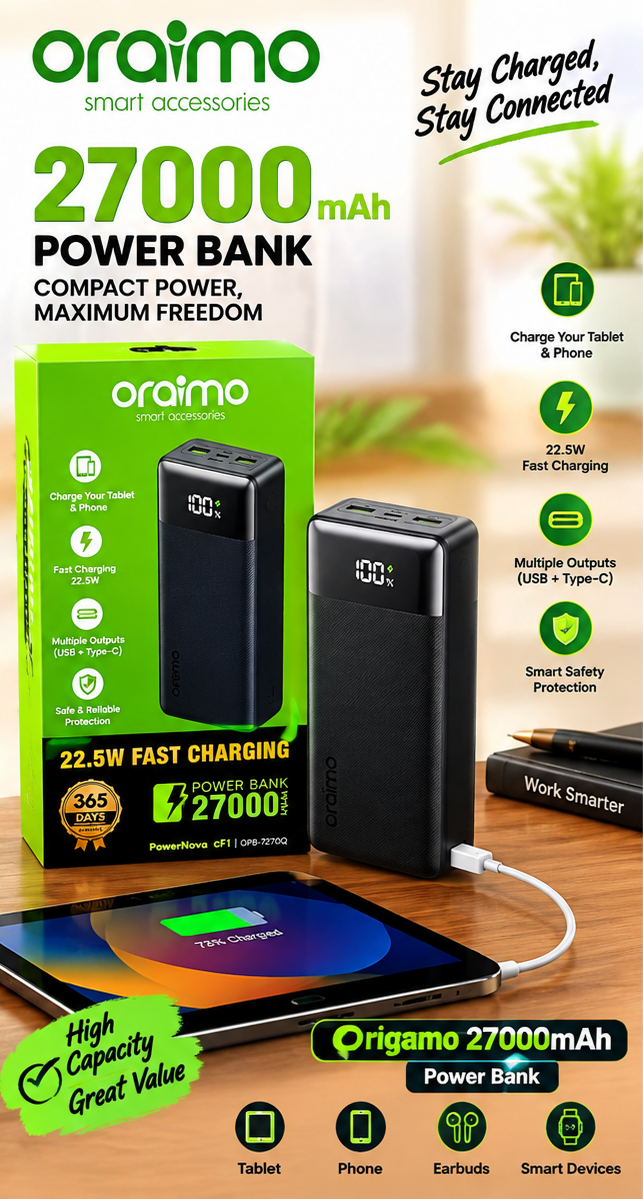 Oraimo 27000mah power bank