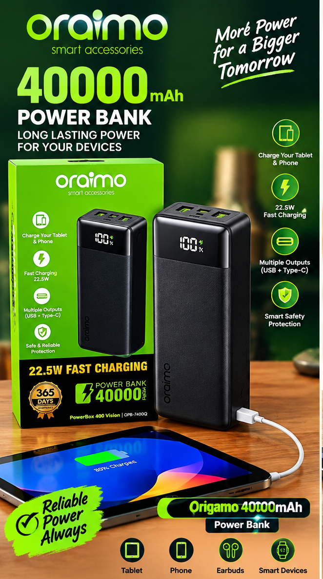 40000mah oraimo power bank