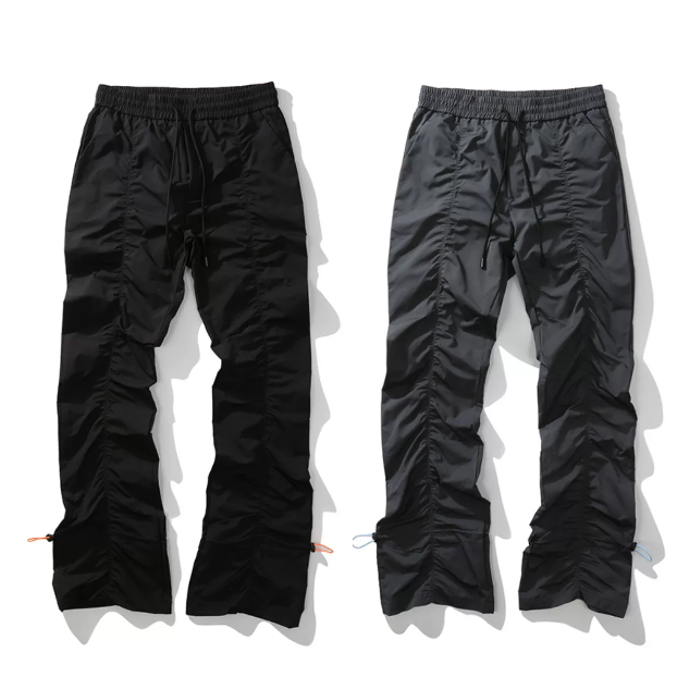 High-waisted straight-leg lightweighttrousers