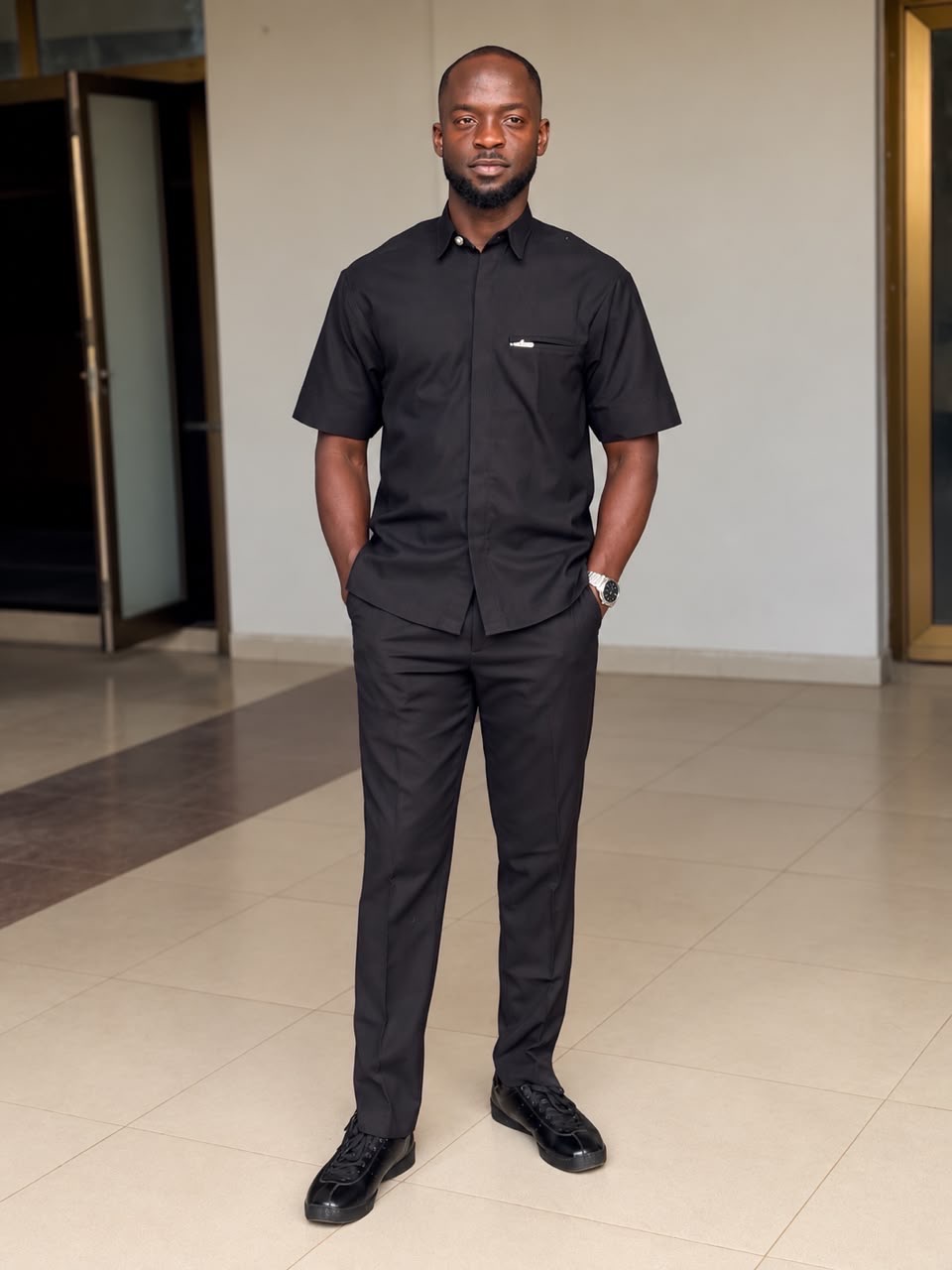 Black male shirt and trousers