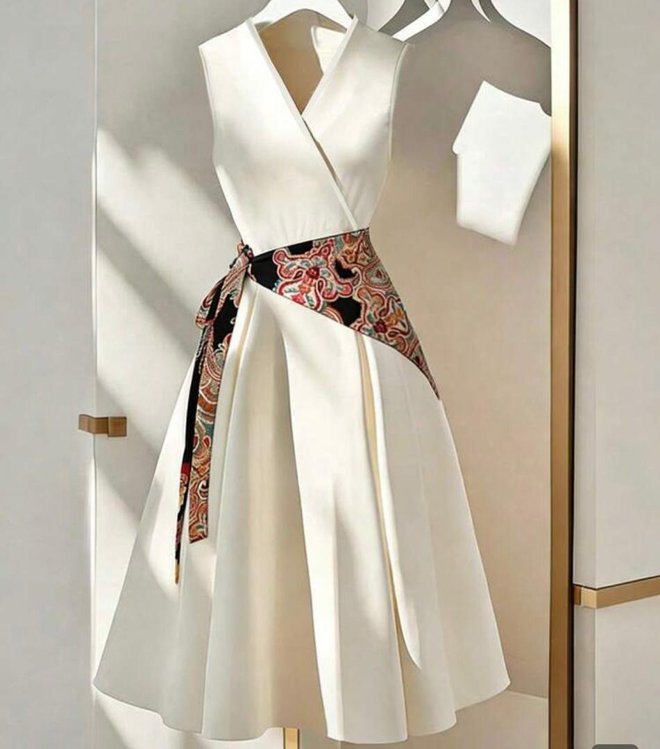 Glow eve women's v-neck elegant waist cinched party dress