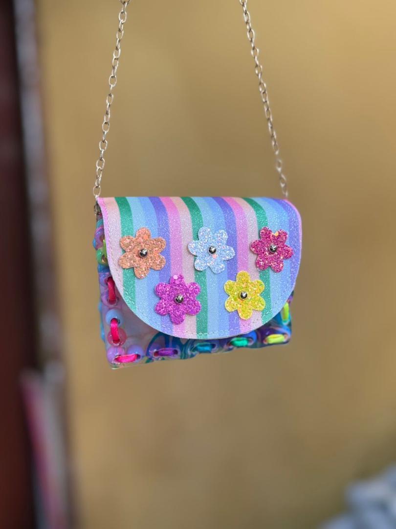 Colorful beaded mini crossbody bag