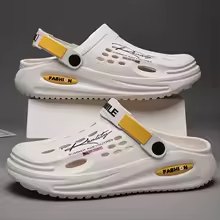 Men's slippers eva hole mens mules non-slip slippers thick soft platform slide f
