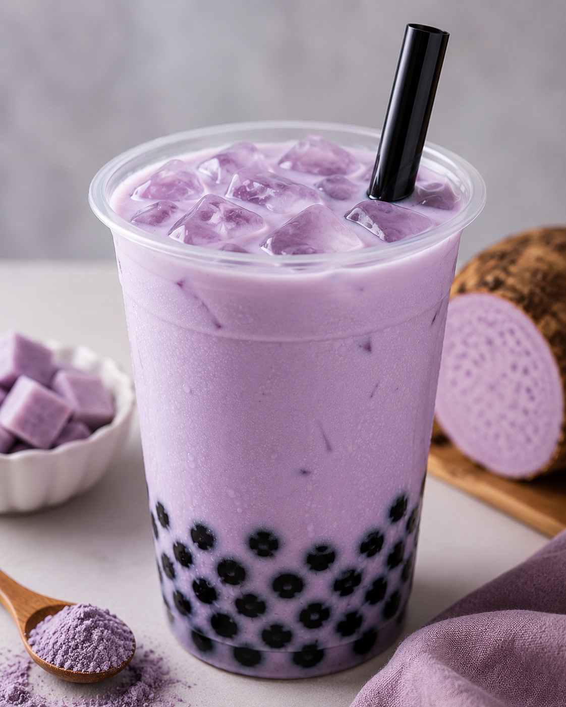 Taro milk tea boba