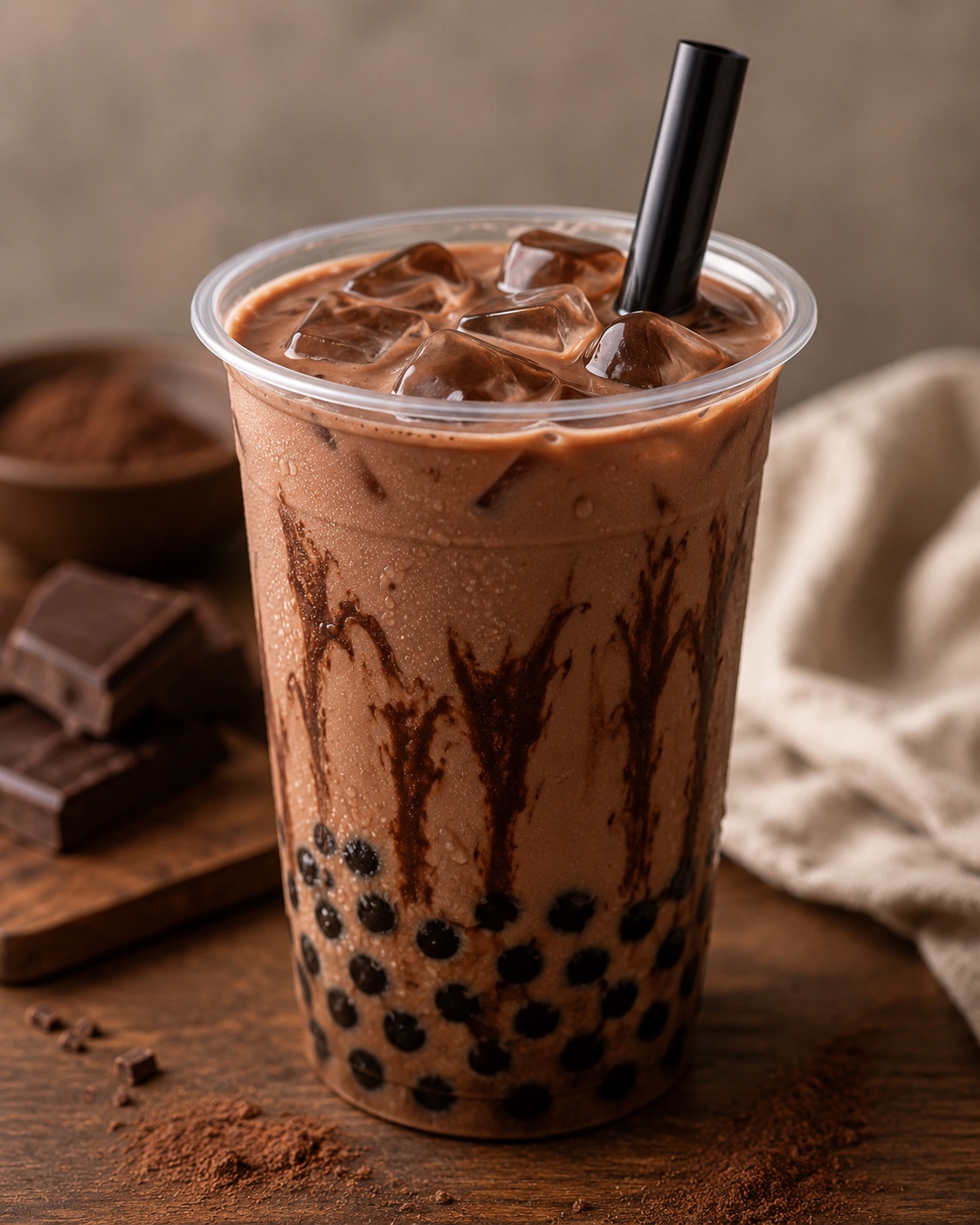 Chocolate milk tea boba