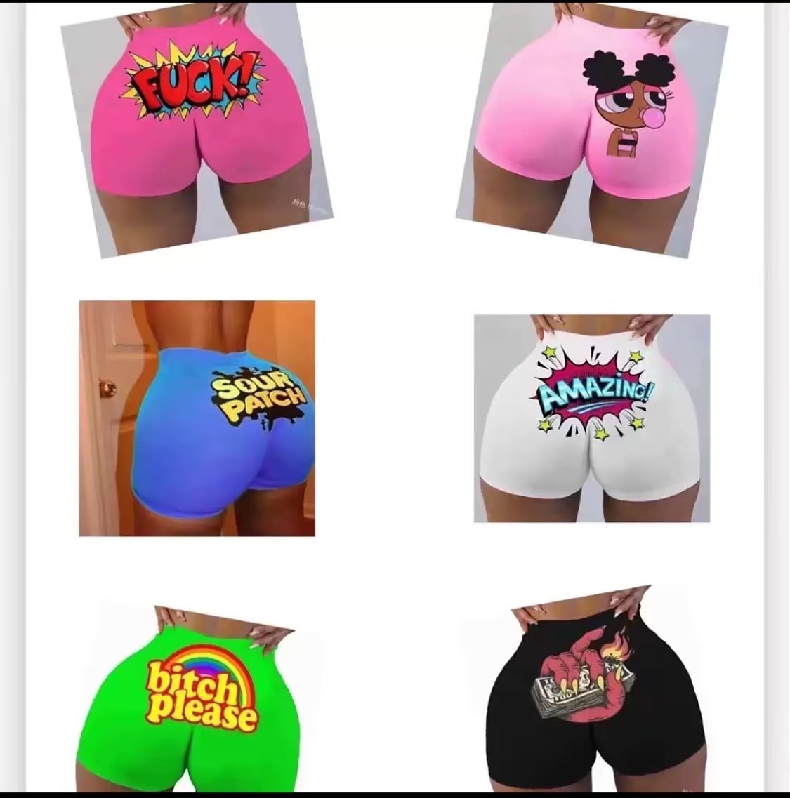 Y2k cartoon printed booty shorts