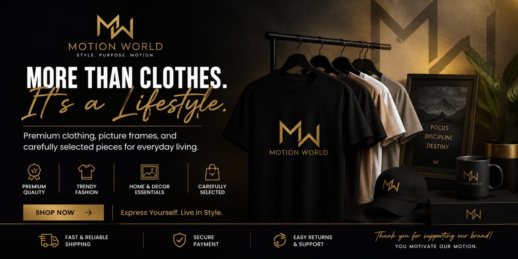 Motion world banner