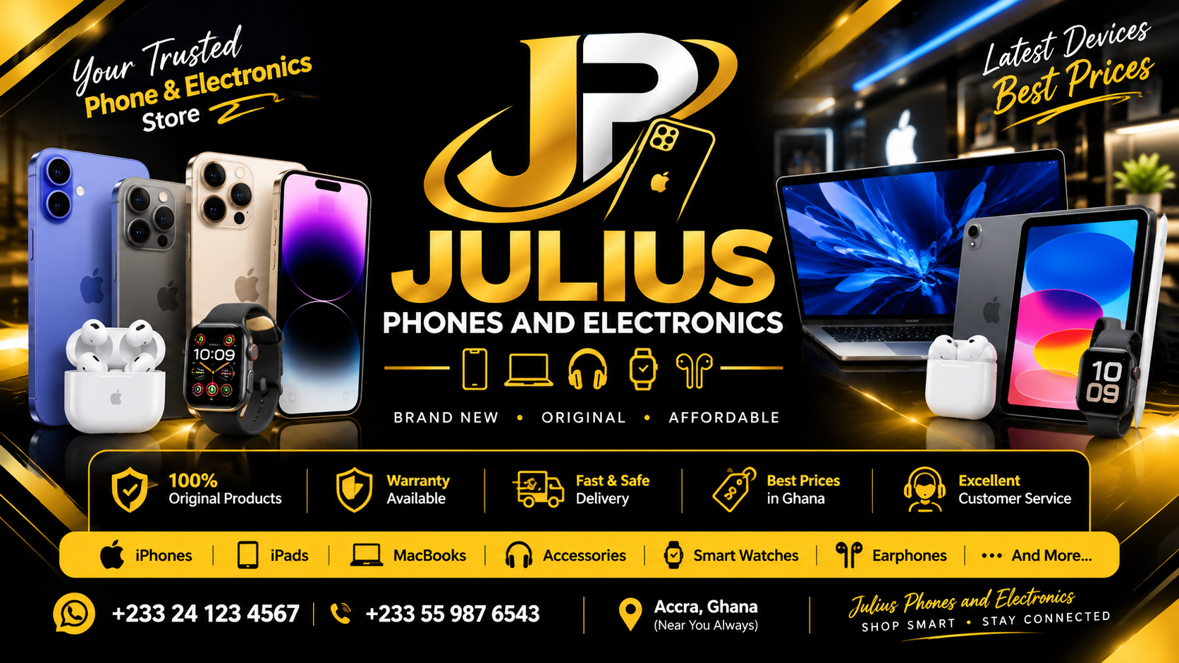Julius phones and electronics brand banner